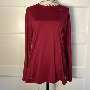 Nike Pro Combat Dri-Fit fitted maroon shirt size large
